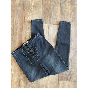 Free People Lace Front Skinny Jeans